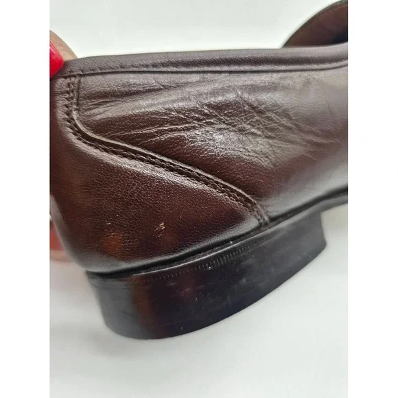 Oakton Classic Men Loafers 8.5 D Shoes Brown Leather Slip On Tassel Flats - Picture 12 of 13